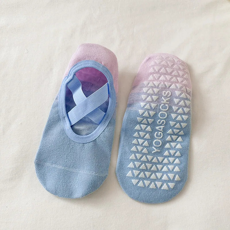 Women Yoga Gradient Silicone Non Slip No Show Pilates Grip Socks