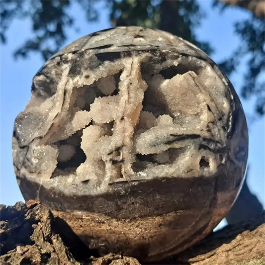 Rare Calcite Crystal Cave Ball Bohemian Home Office Decor