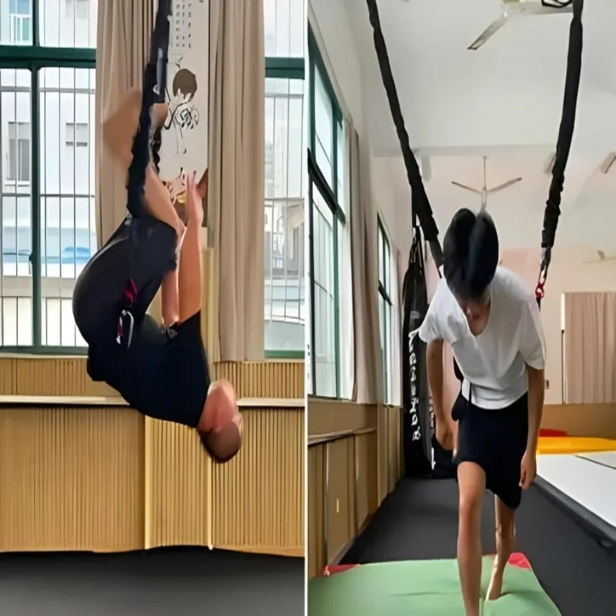 Back Somersault Bungee Trainer For Backward Flips Gymnastics Spotting Taekwondo