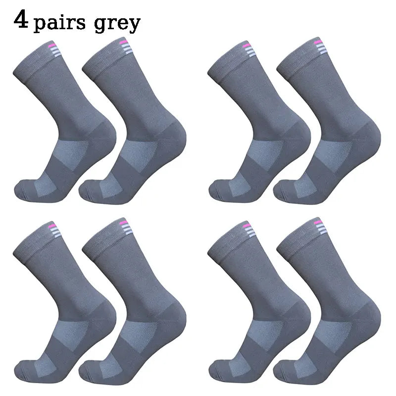 4 pairs  2-color RA men women  mid length cycling socks suitable for racing sports cycling highways bicycles