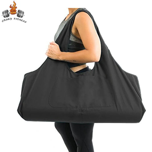 Multi Color Canvas Oversized Yoga Mat Bag Tote with Side Pocket