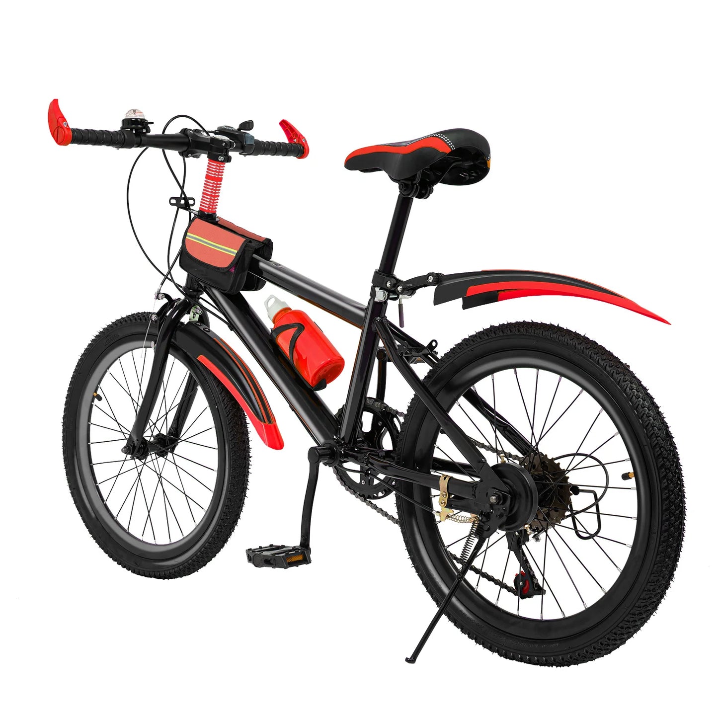 20 Inch Mountain Bike 7 Speed Kids Bicycle Dual Disc Brakes Unisex Children's Bicycle Height Adjustable MTB Boys Girls Riding Bike