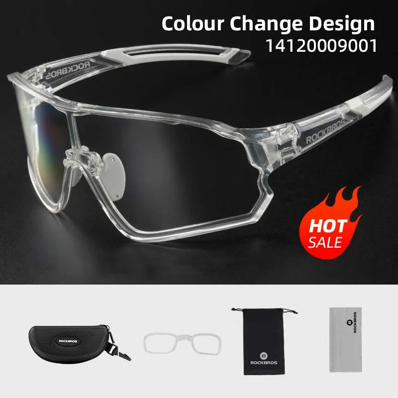 Rockbros Photochromic Cycling Glasses UV400 Protection Ultra Light Eyewear