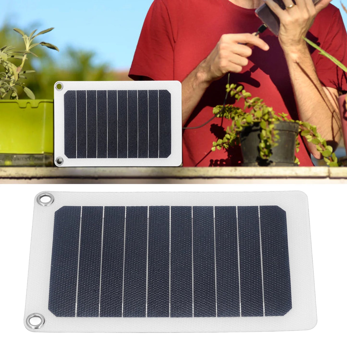 6W 6V Portable Solar Panel Energy Conservation Environment Protection Solar Charging Panel for Outdoor Work Camping