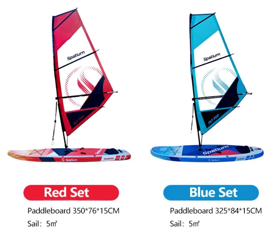 2 in 1 Windsurf Sail and SUP Board Inflatable Surfboard Sailing Kit