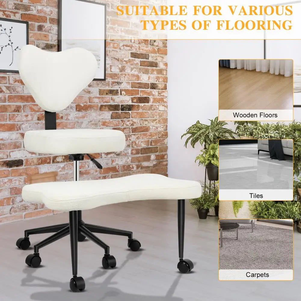 Yoga Chair with Back Support and Wheels for Meditation and Home Office Use