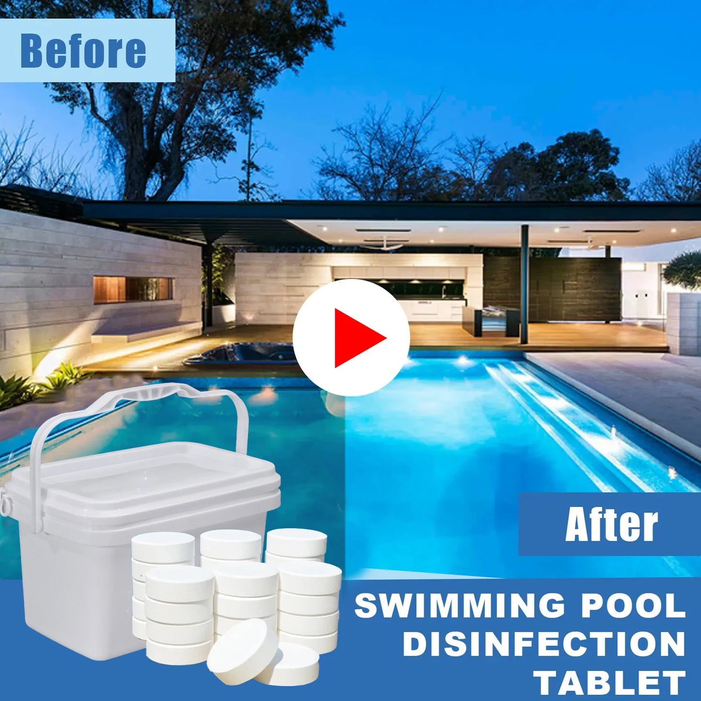 3 Inch 40 Pound Stabilized Chlorine Tablets for Pools Spas and Hot Tubs