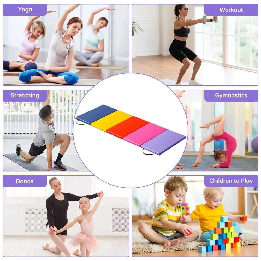 Portable Gymnastics Tumbling Mat Foldable Yoga Mat For Home Practice