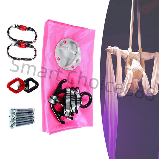 2.8m Aerial Silks Equipment for Aerial Yoga Dance Acrobatic Circus Arts Durable Yoga Hammock Rig