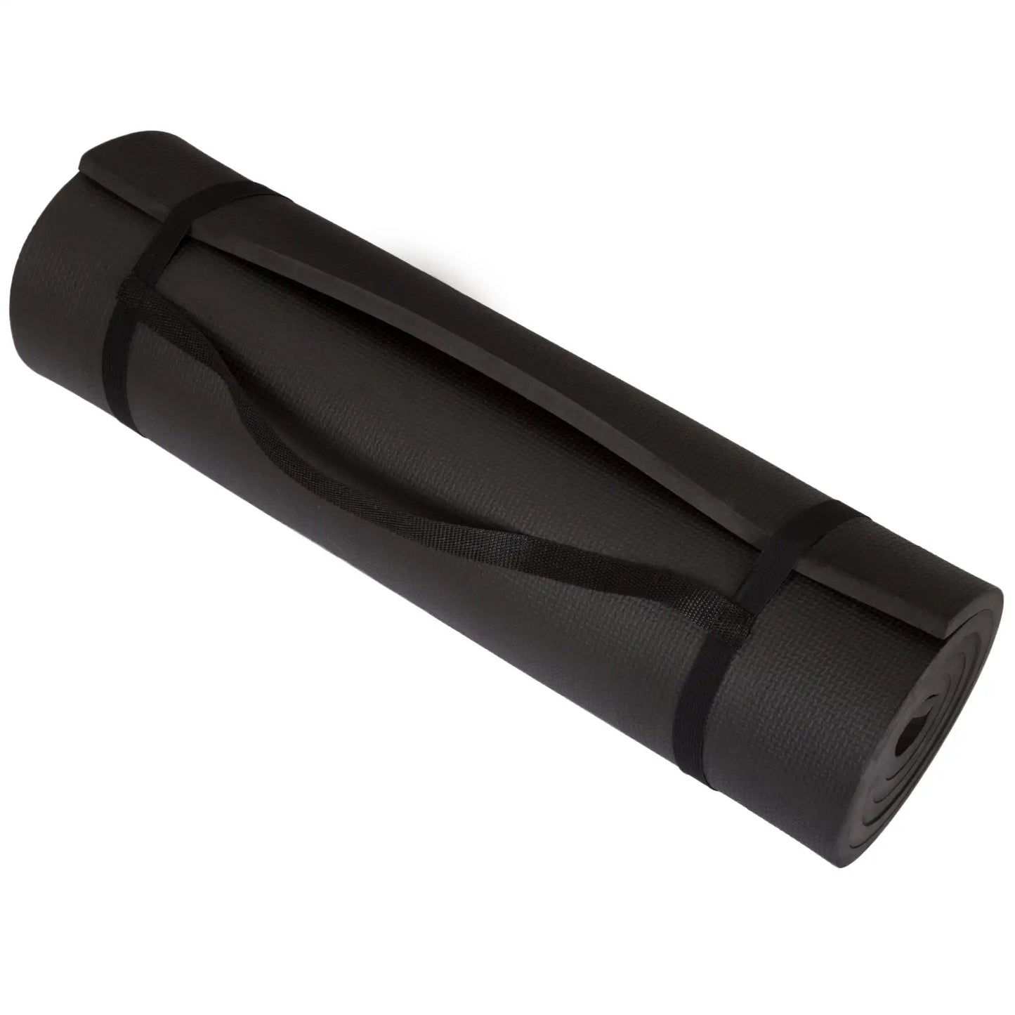 Extra Thick Non Slip Foam Yoga Mat With Carry Strap 72 X 24 Black
