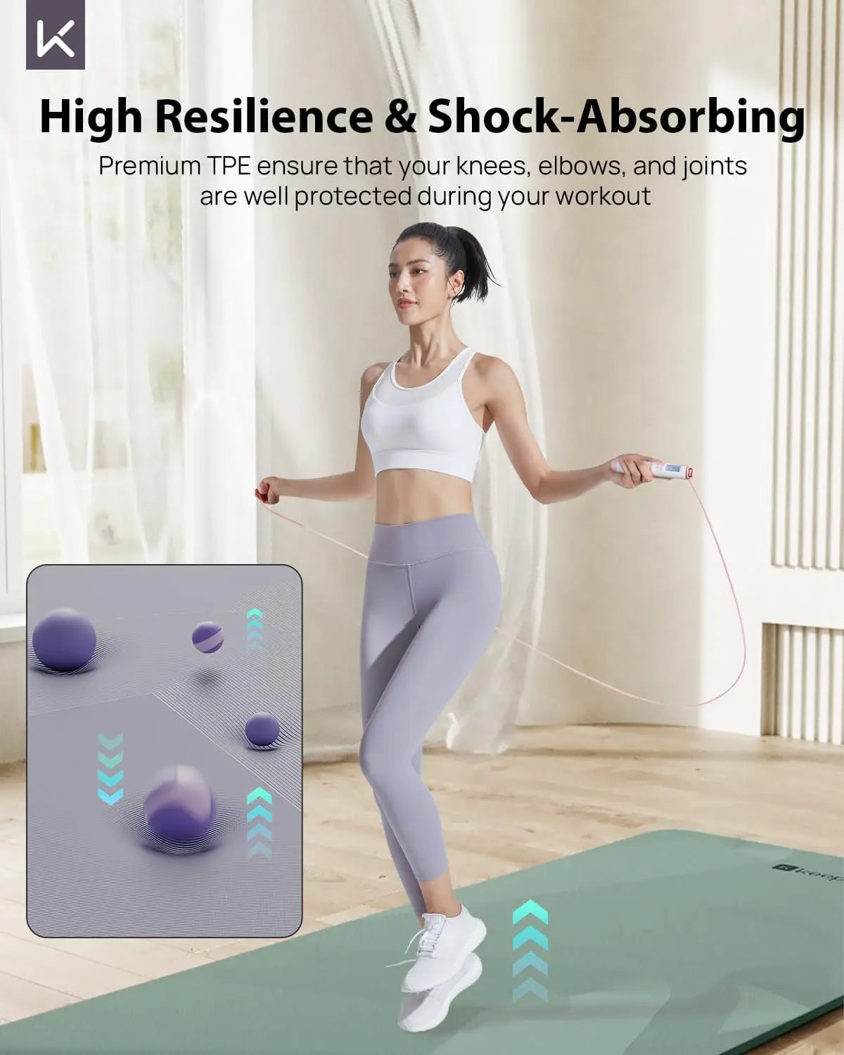 Extra Wide 32" Yoga Mat, 7mm Thick Non-Slip Eco-Friendly for Pilates and Fitness
