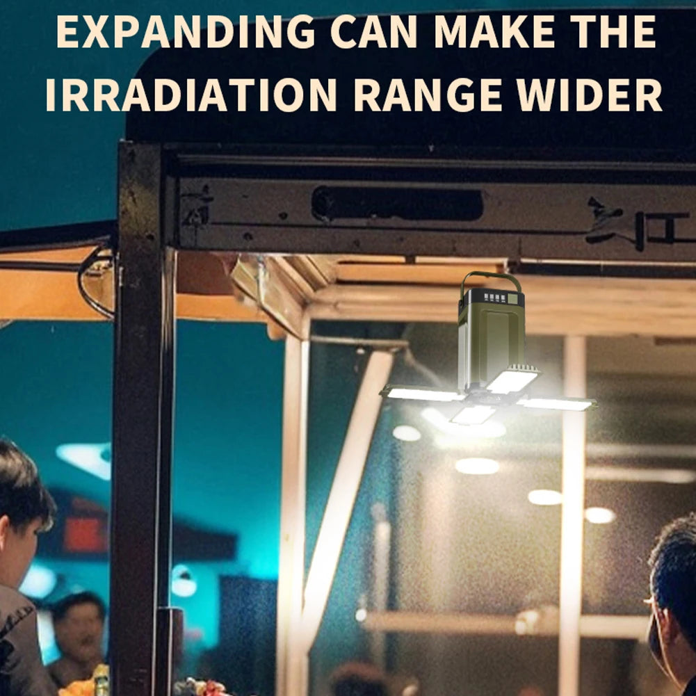 Foldable Camping Lantern With Power Bank Solar Rechargeable