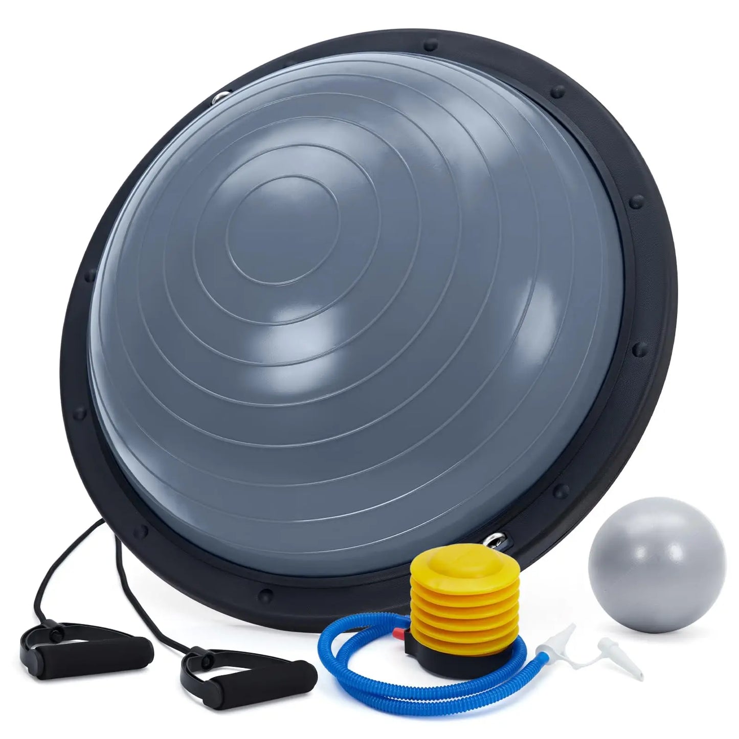 Inflatable Half Yoga Ball Balance Trainer With Nonslip Base Strength Training