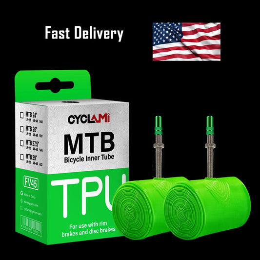 CYCLAMI Ultralight Inner Tube 26 27.5 29 Inches TPU 45mm French Valve 2 Pack