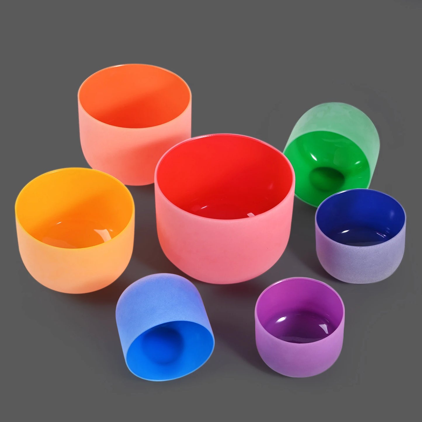 Hye Eun Pink Quartz Crystal Singing Bowl Set 7 Piece Chakra