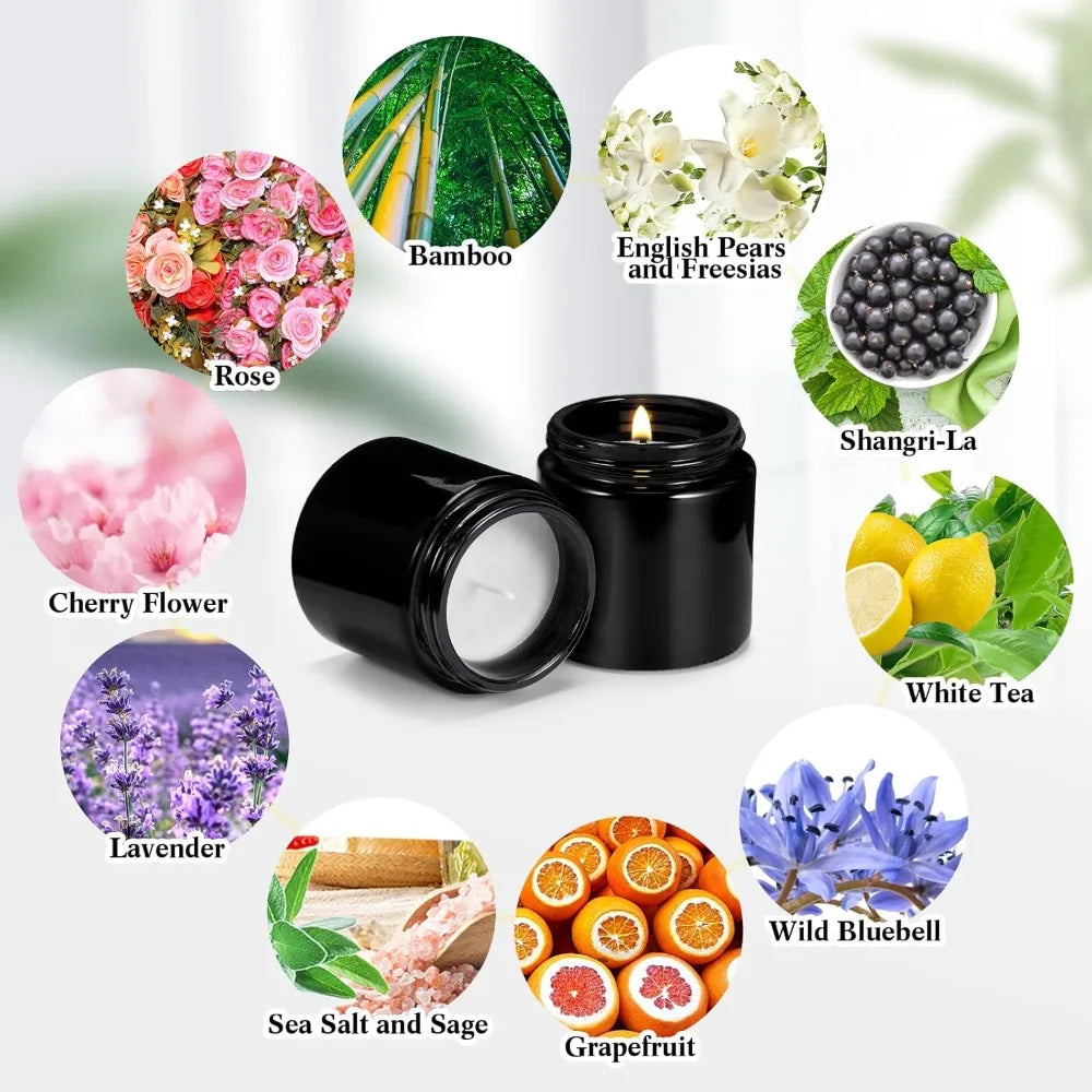 Mini Mason Jar Candles 50 Pack Ten Fragrances Scented Aromatherapy Gifts
