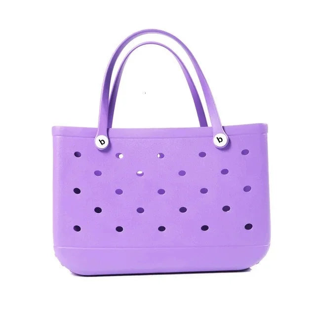 XL Waterproof Beach Bag for Women EVA Rubber Tote Storage Basket Travel Handbag