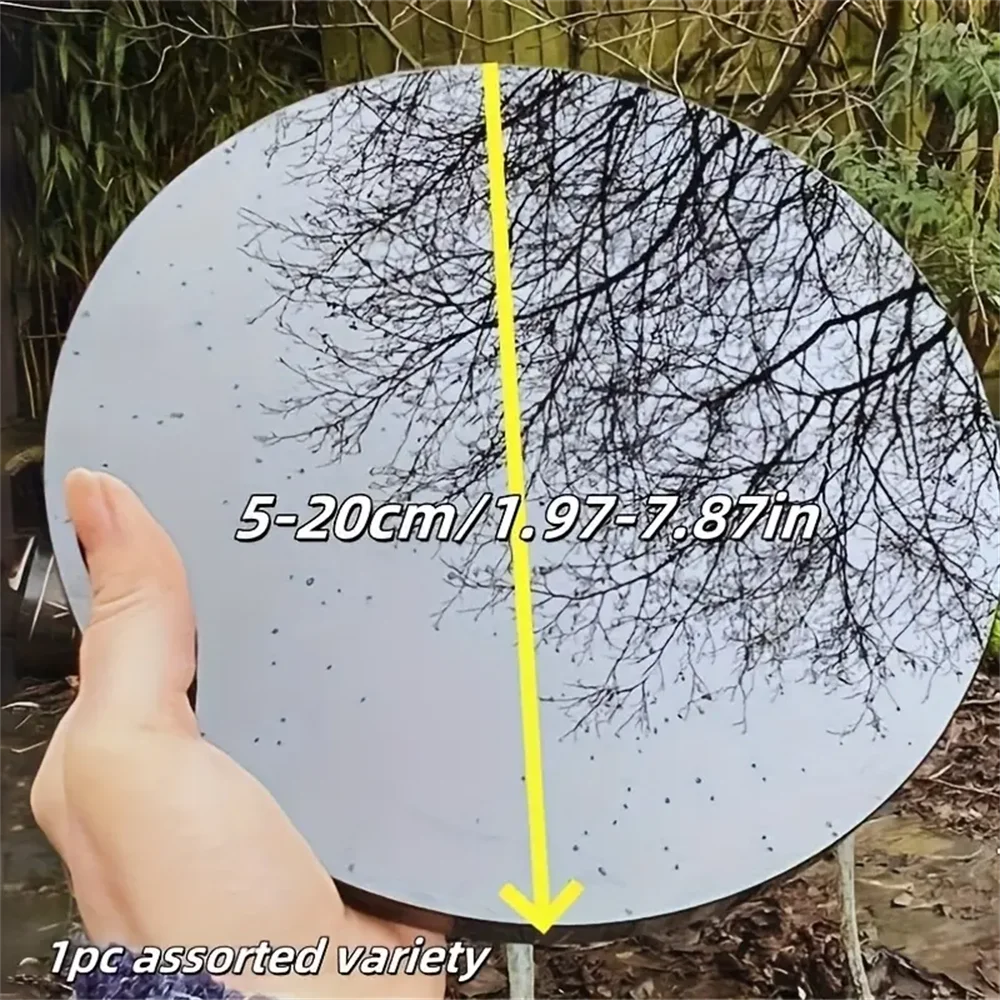 Natural Obsidian Round Mirrors Polished Black Crystal Decor