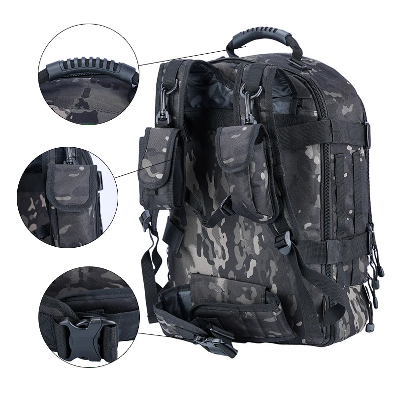 Tactical Military Backpack 55 L Molle Daypack Bug Out Bag For Hiking
