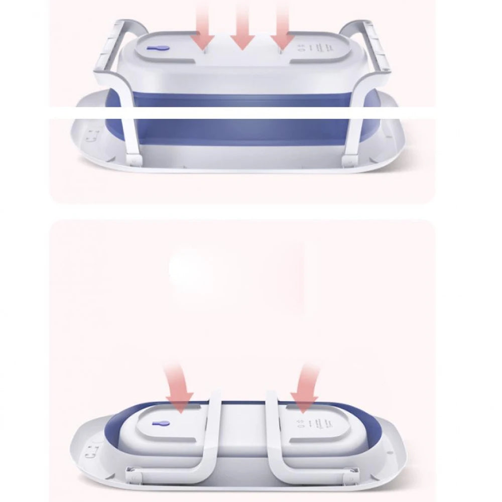 Foldable Baby Bathtub Portable Travel Tub for Infants and Toddlers with Cushion