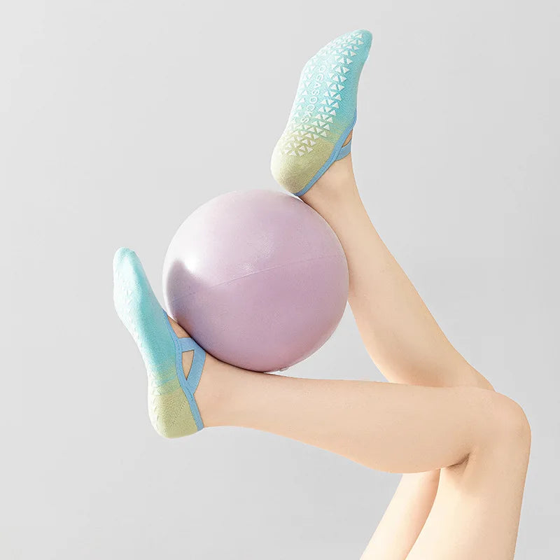 Women Yoga Gradient Silicone Non Slip No Show Pilates Grip Socks