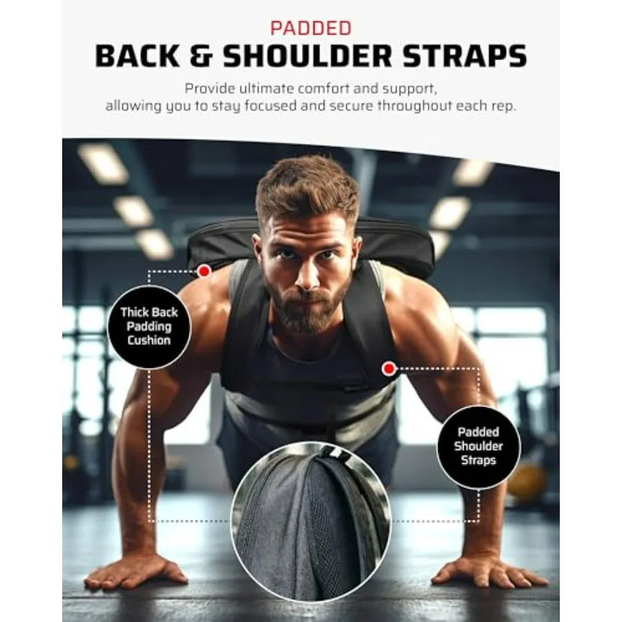 Weighted Gym Backpack Plate Carrier For Pushups Squats Calf Raises 17.5 Diameter