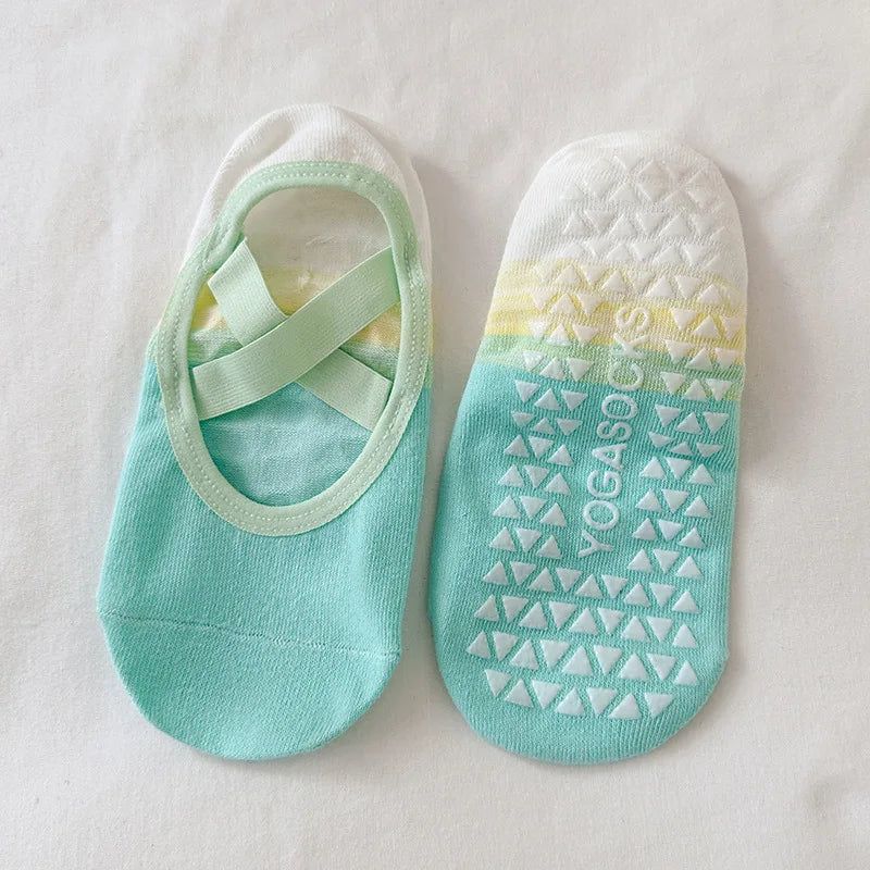 Women Yoga Gradient Silicone Non Slip No Show Pilates Grip Socks