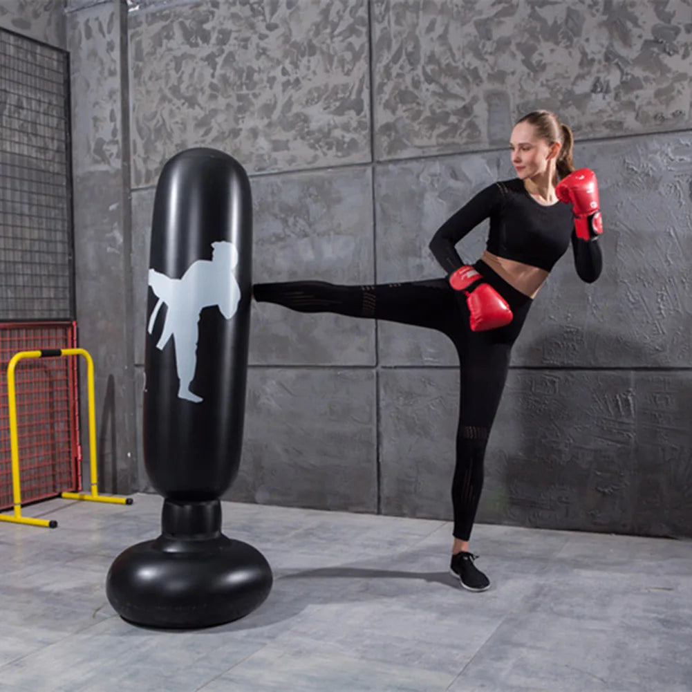 160cm Inflatable Boxing Bag for Adults and Children Punching Kicking Sandbag PVC Tumbler Gym Training Target