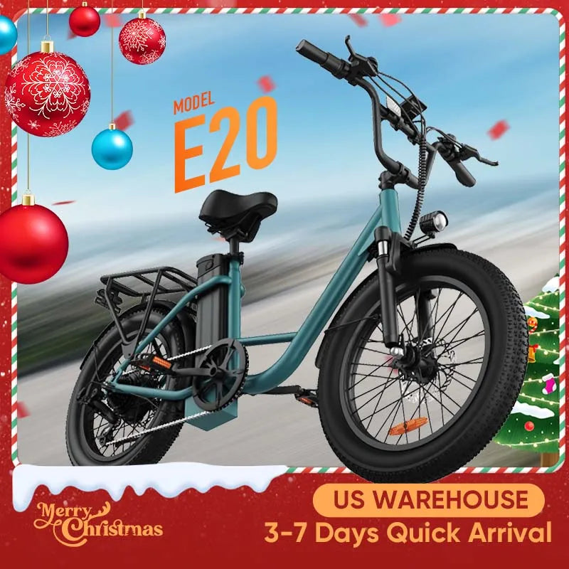 URLIFE 1000W E20 Fat Tire Electric Bike 7 Speed With 48V 13Ah Removable Battery