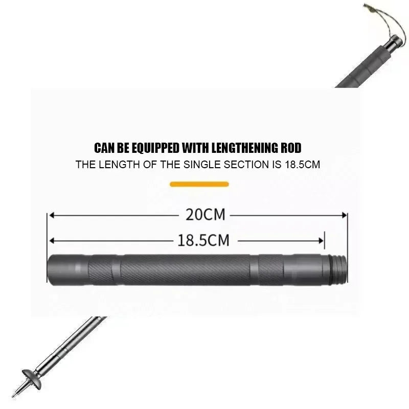 Durable Foldable Aluminum Hiking Poles Five To Seven Sections Trekking Sticks