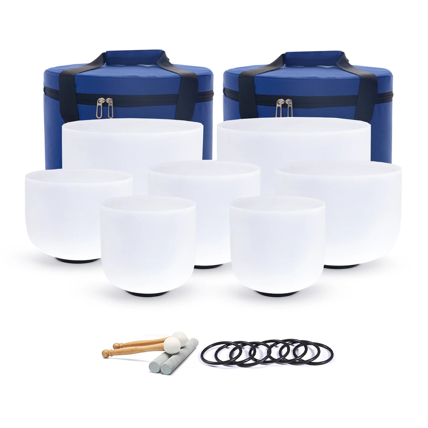 Hye Eun Pink Quartz Crystal Singing Bowl Set 7 Piece Chakra