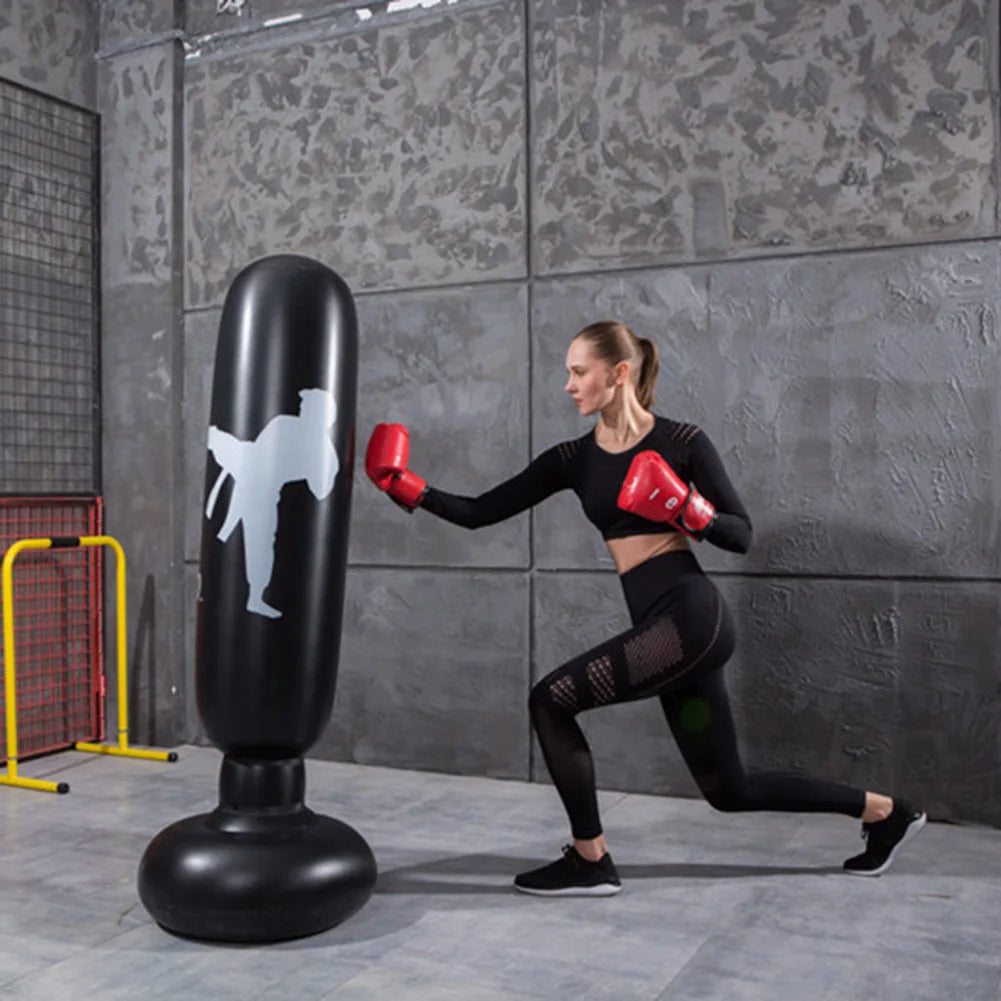 160cm Inflatable Boxing Bag for Adults and Children Punching Kicking Sandbag PVC Tumbler Gym Training Target