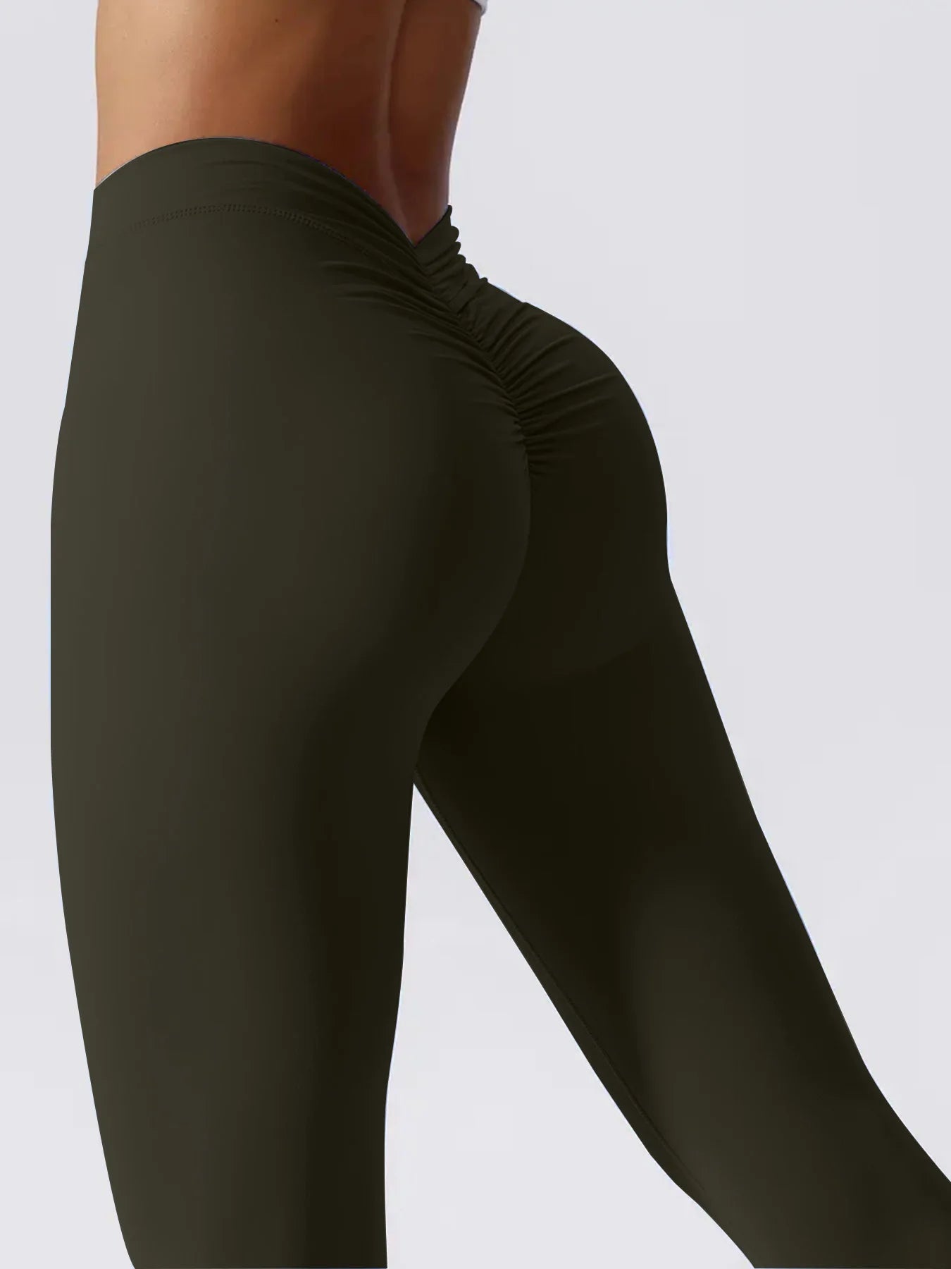 Women's High-Waist Cross-Over Yoga Leggings With V-Shaped Tight Fit