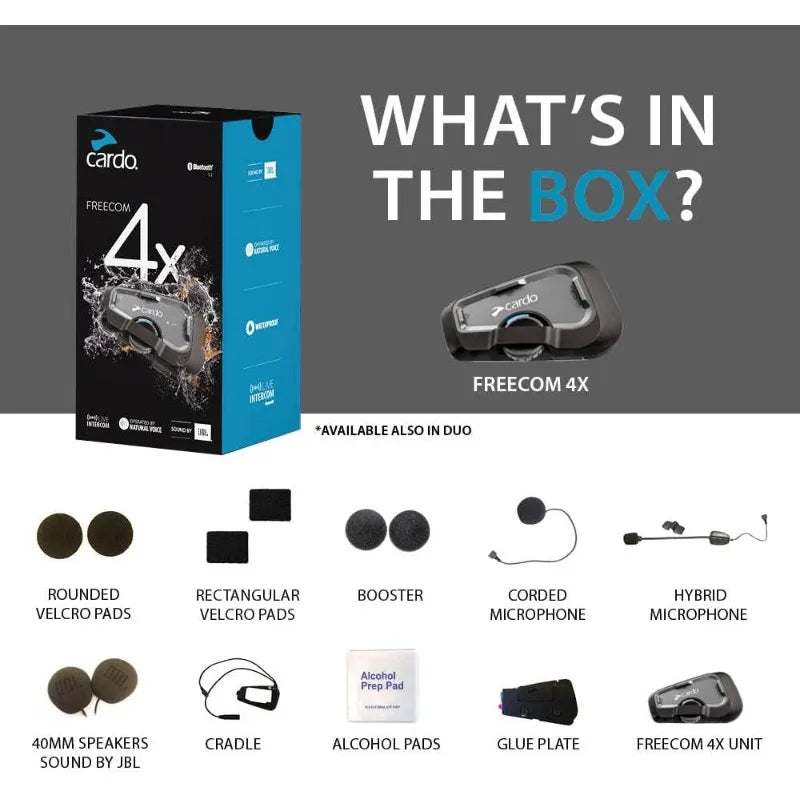 Cardo Systems Freecom 4X Single Bluetooth Intercom Black 1 Pack