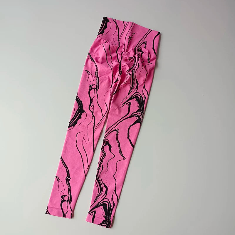 Printed High Waist Seamless Leggings Quick Dry Yoga Pants