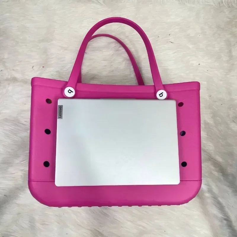 XL Waterproof Beach Bag for Women EVA Rubber Tote Storage Basket Travel Handbag