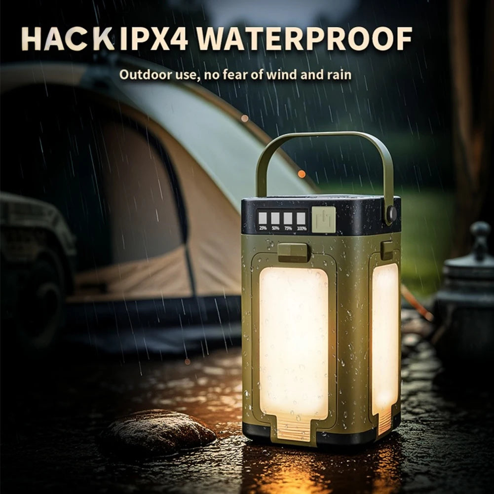 Foldable Camping Lantern With Power Bank Solar Rechargeable