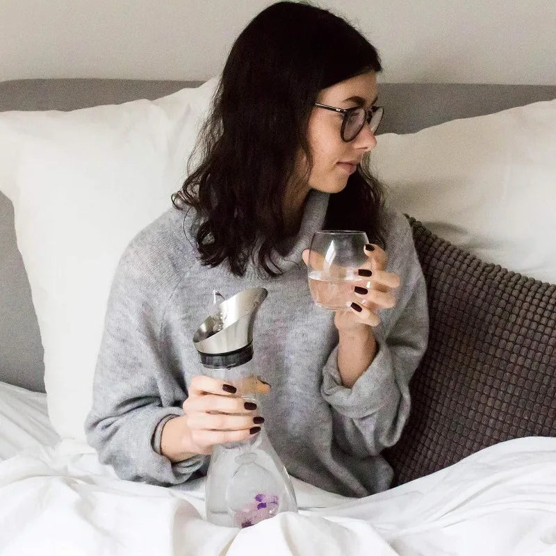 Era Wellness Crystal Water Decanter Amethyst Rose Quartz