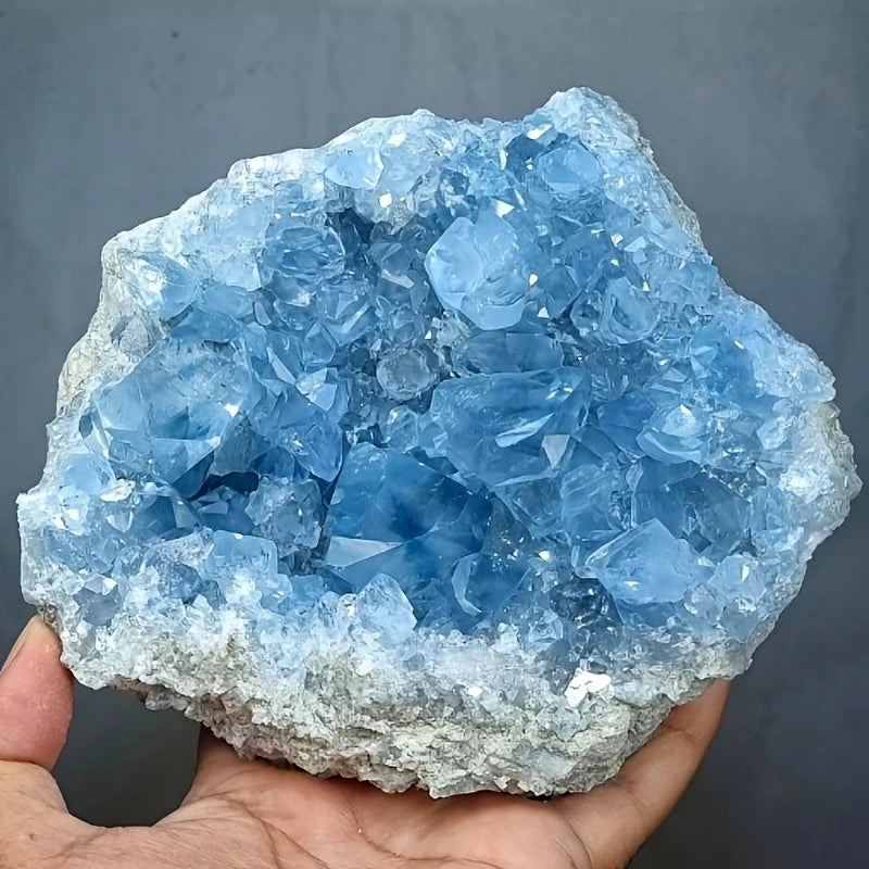 CrystalHola Celestite Geode Cluster Healing Crystals Natural Stone