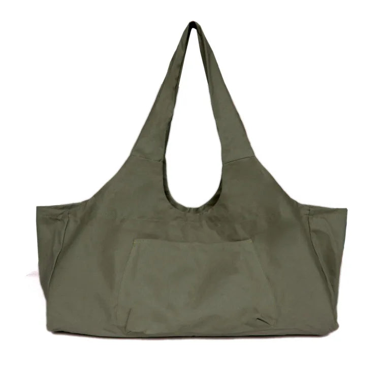 Multi Color Canvas Oversized Yoga Mat Bag Tote with Side Pocket