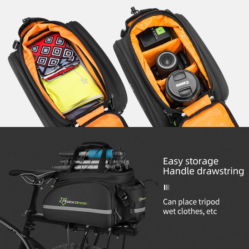 Rockbros Waterproof 35L Bicycle Carrier Bag Pannier Rear Rack Travel Bag