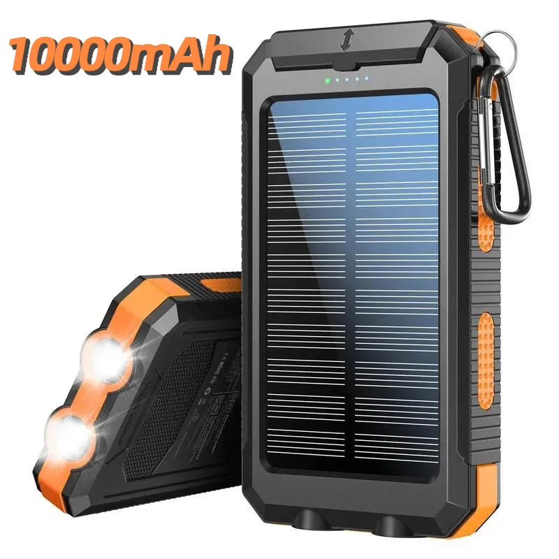 10000 20000 36800 38000 mAh Portable Solar Charger With Dual 5V USB Port Output And LED Flashlight