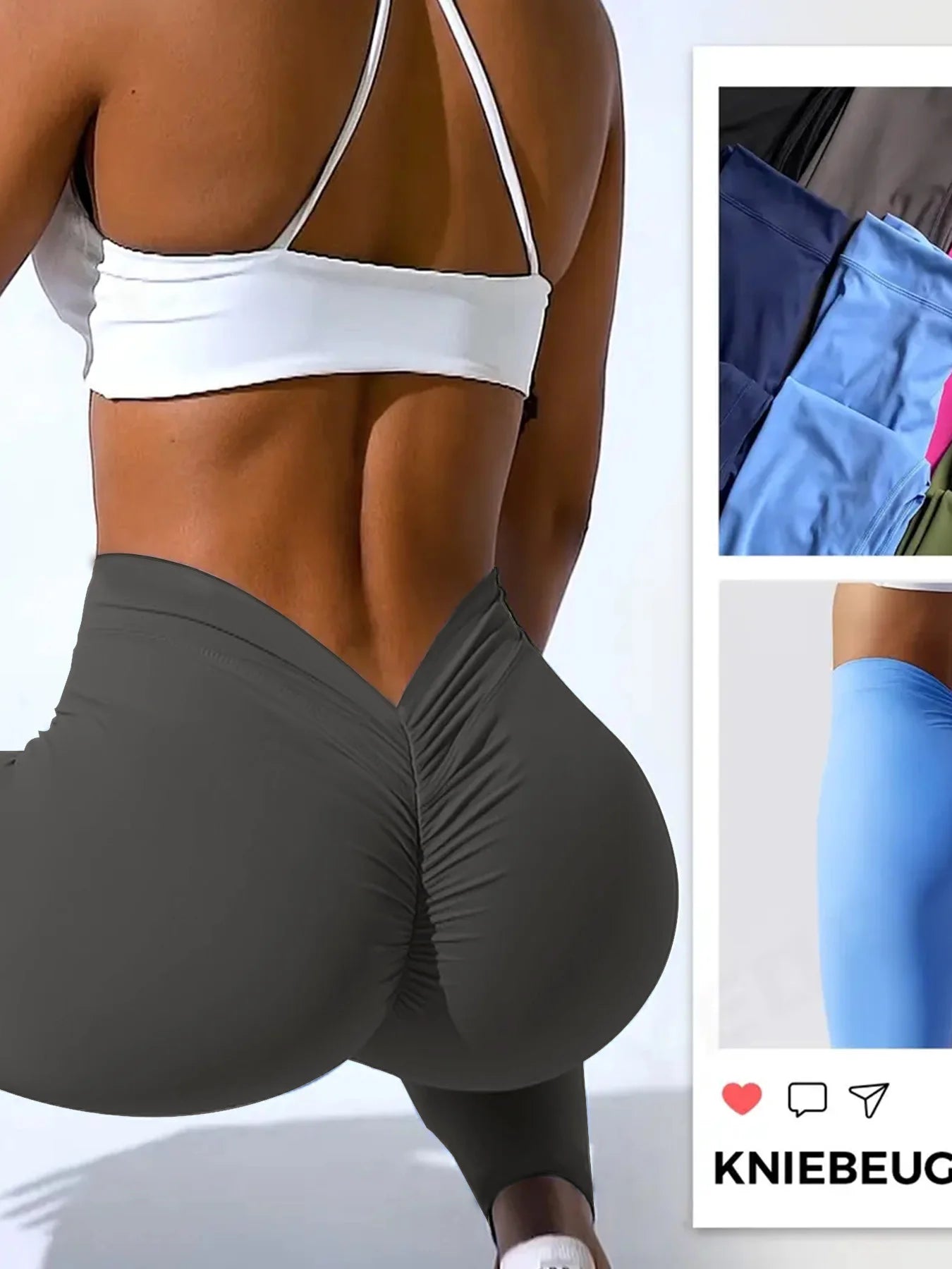 Women's High-Waist Cross-Over Yoga Leggings With V-Shaped Tight Fit