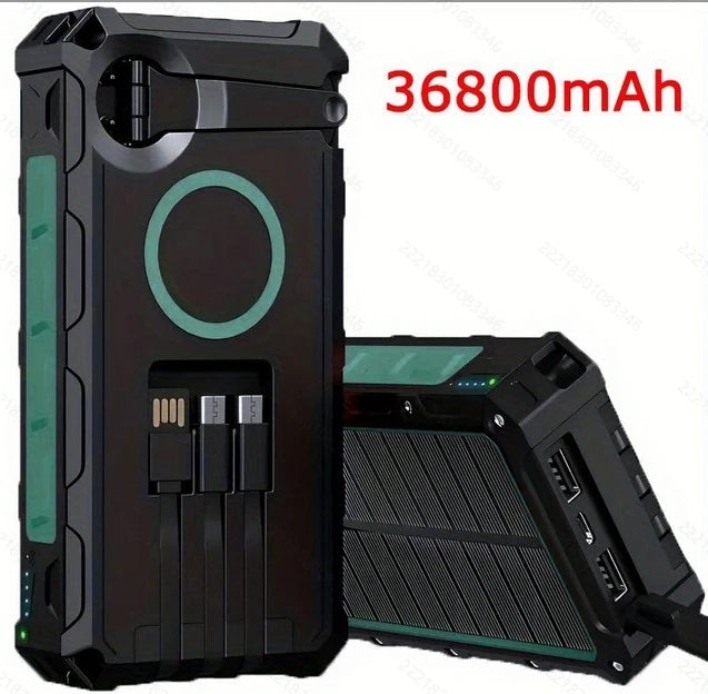10000 20000 36800 38000 mAh Portable Solar Charger With Dual 5V USB Port Output And LED Flashlight