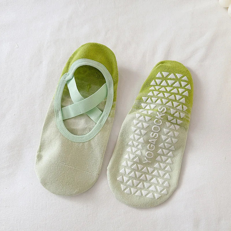 Women Yoga Gradient Silicone Non Slip No Show Pilates Grip Socks