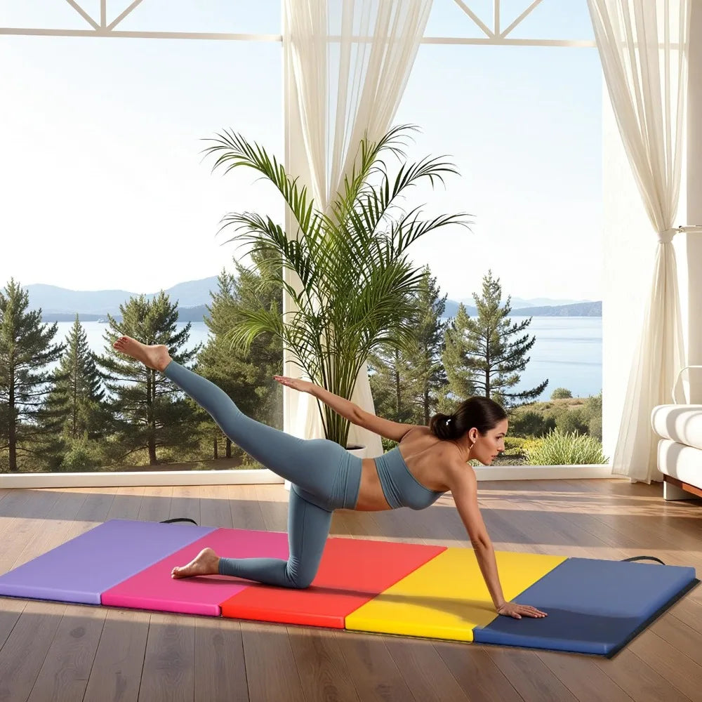 Portable Gymnastics Tumbling Mat Foldable Yoga Mat For Home Practice