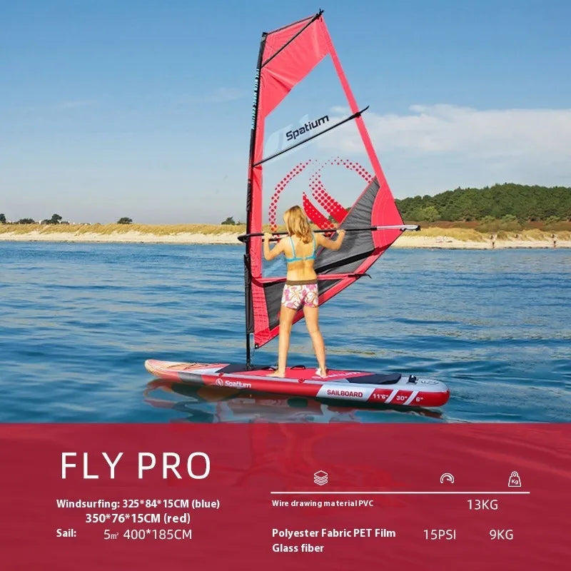 2 in 1 Windsurf Sail and SUP Board Inflatable Surfboard Sailing Kit