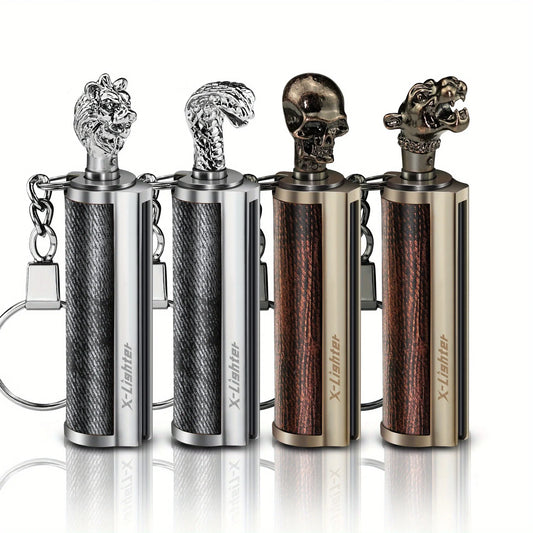 4 Pieces Set Permanent Outdoor Igniter Metal Keychain Lighter Outdoor Emergency Matches Reusable Flint Vintage Lighter