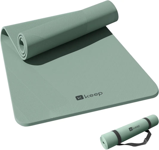 Extra Wide 32" Yoga Mat, 7mm Thick Non-Slip Eco-Friendly for Pilates and Fitness