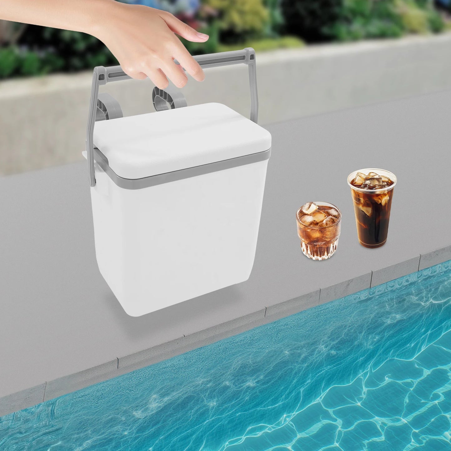 Above Ground Pool Cooler with Portable Handle Insulated for 24 Hours 10L
